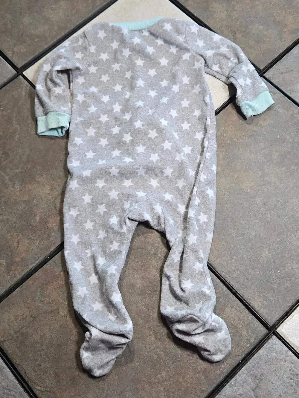Carter's Gray Sheep Star Fleece Footed Pajamas 6M-9M Baby Zip Sleeper Unisex